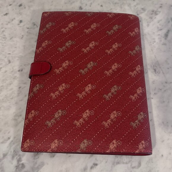 COACH Leather Notebook Cover – Red Signature Print – 5.75" x 8" Notepad – NEW - Picture 2 of 4